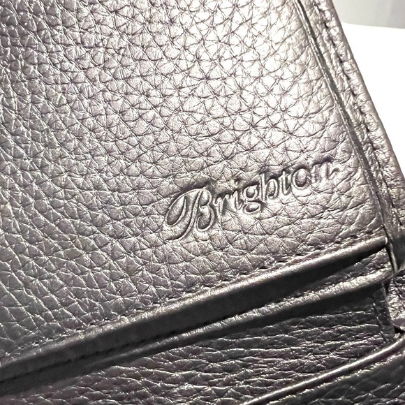 BRIGHTON Crossbody Wallet Shimmering Bronze-Purple Whip Stitch No Call Outs - Picture 13 of 16